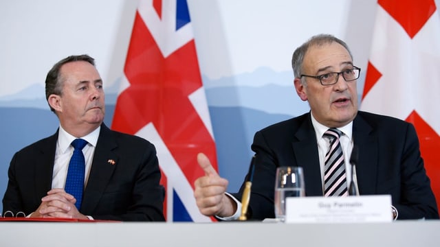 Liam Fox und Wirtschaftsminister Guy Parmelin