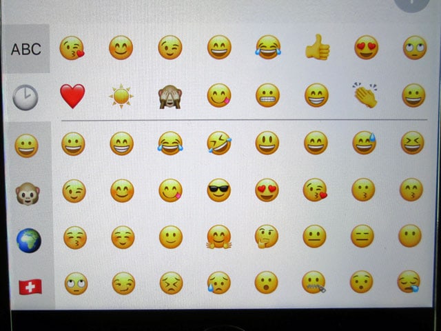 Auswahlliste mit Smileys.