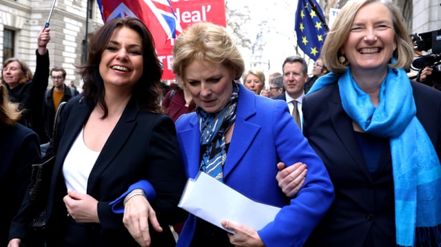 Die EU-freundlichen Politikerinnen Heidi Allen, Anna Soubry und Sarah Wollaston.