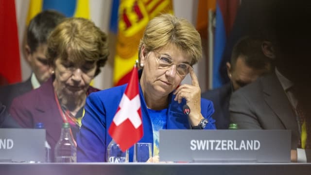 Viola Amherd an der Ukraine-Konferenz auf dem Bürgenstock.