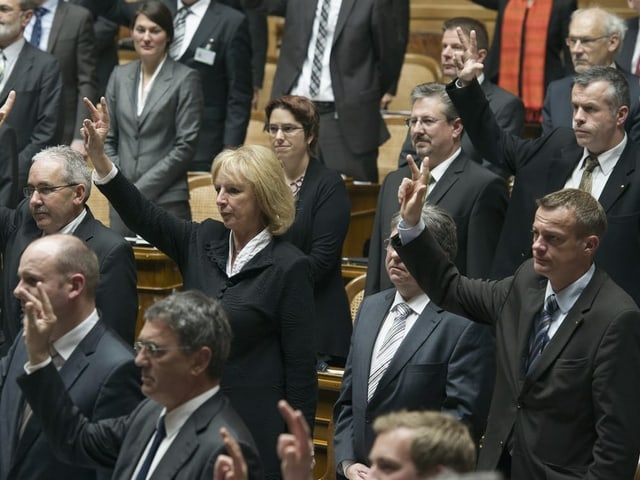 Nationalratsmitglieder bei der Vereidigung