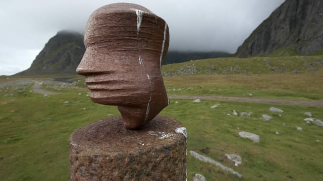 a sculpture of a head