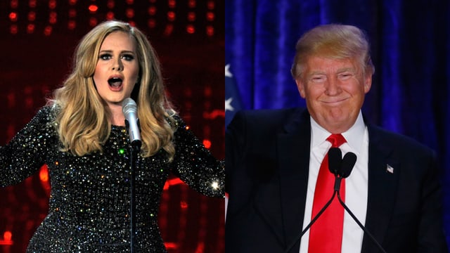 Links: Adele, rechts: Donald Trump