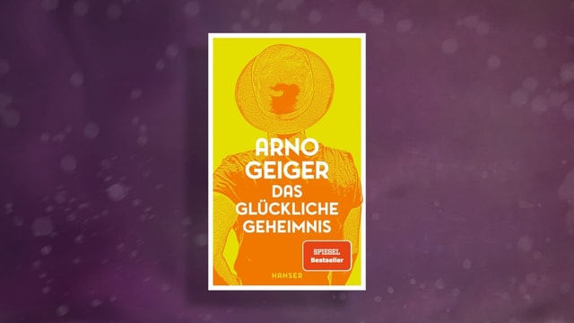 oranges Buchcover, ein Mann mit Hut von hinten. Hintergrund violett.