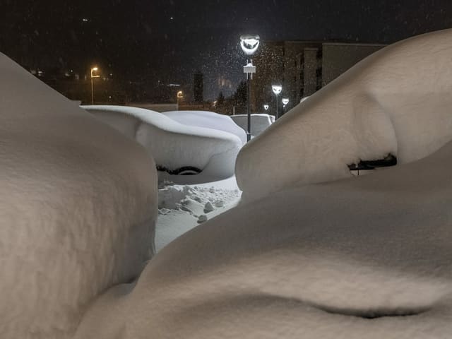 Snow on cars