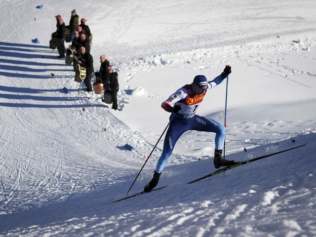 Dario Cologna on the Ski Tour in Val Müstair.