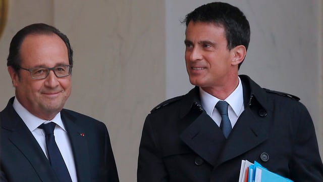 Haben gut lachen: Präsident Hollande und Premier Valls.