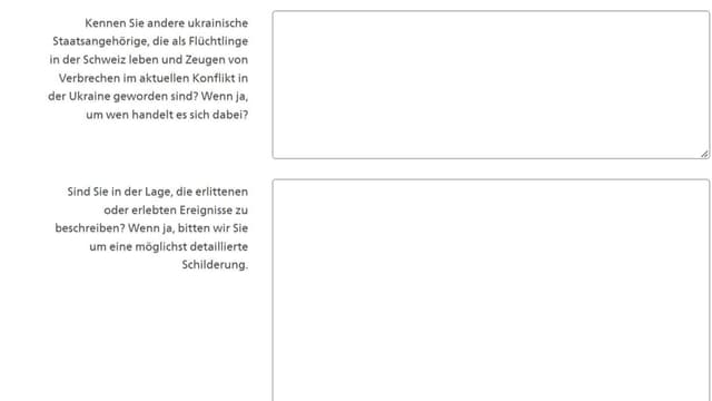 Das Online-Formular für Ukrainische Flüchtlinge