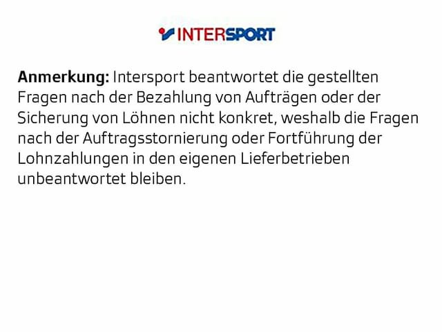 Intersport Anmerkung