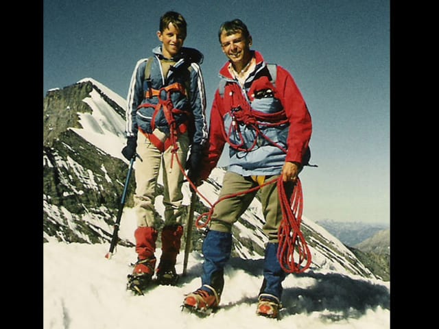 Adrian Küpfer beim Bergsteigen.