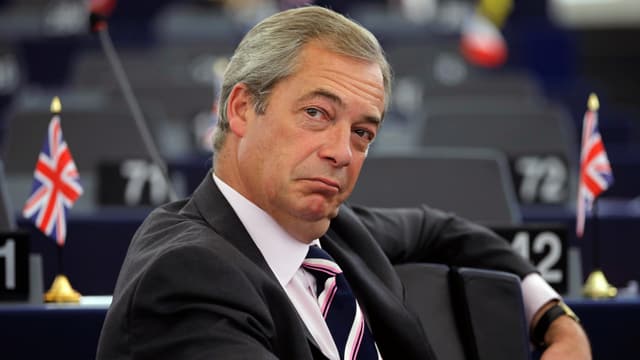 Der EU-Parlamentarier Nigel Farage bei einer Debatte in Strassburg