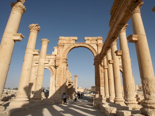 Blick auf die antike Oasenstadt Palmyra. 