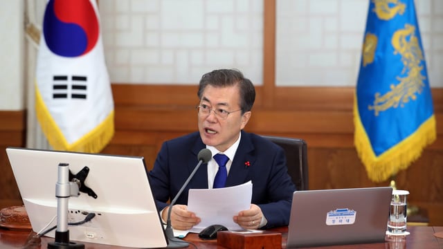 Moon Jae-in bei einer Ansprache