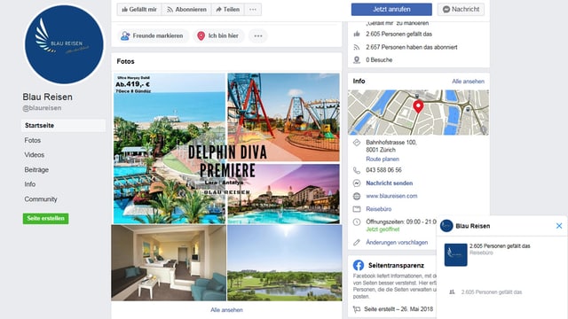Screenshot Faceboot-Seite Blaureisen.