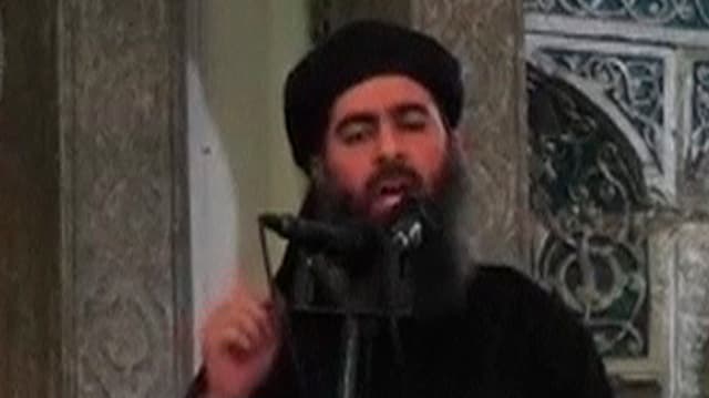 Abu Bakr al-Baghdadi in einer Moschee.