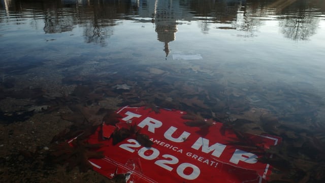 Trump sign in front of the Capitol