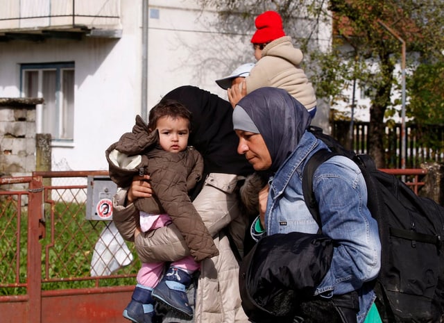 Flüchtlingsfamilie. 