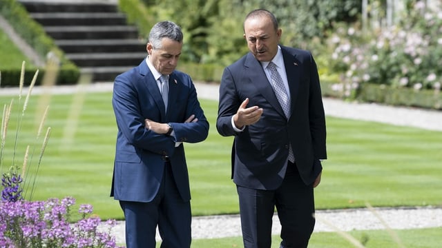 Bundesrat Cassis und der türkische Aussenminister Cavusoglu