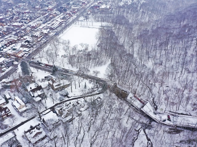 Aerial view of the scene of the accident.