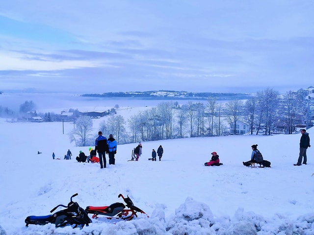 People in the snow.