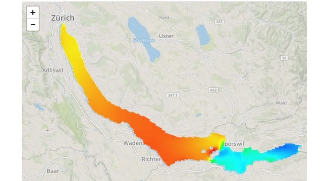 Wassertemperaturen Zürichsee.