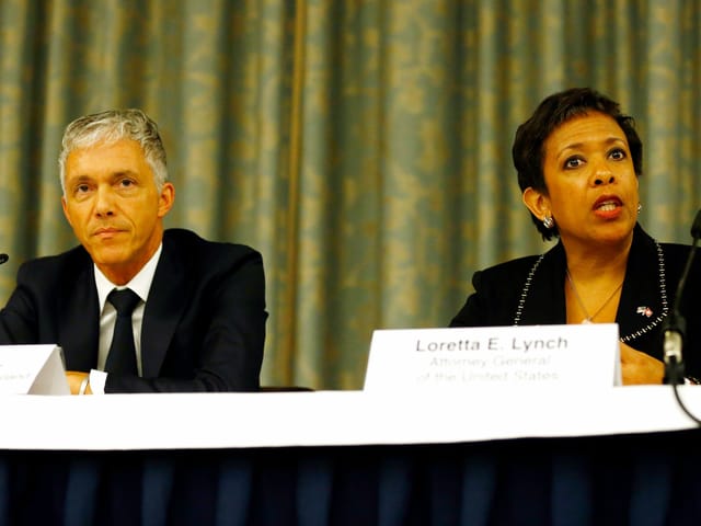 Lauber zusammen mit US-Justizministerin Loretta Lynch.