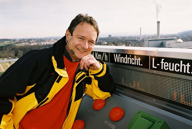 Thomas Bucheli auf dem Meteo-Dach