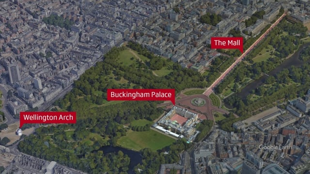 MAP: Prozession von Westminster Hall zum Wellington Arch, Weg wo führt sie durch