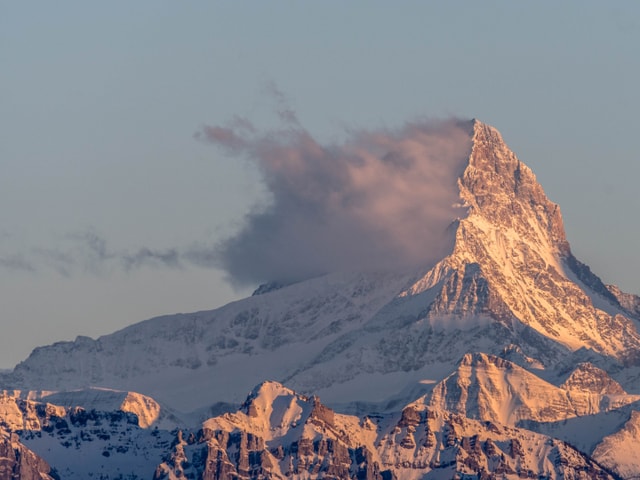 Bannerwolke am Schreckhorn im März 2018