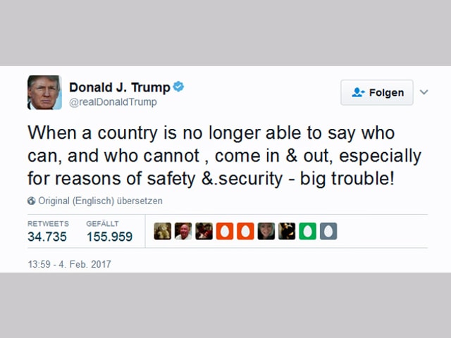 Tweet von Trump.