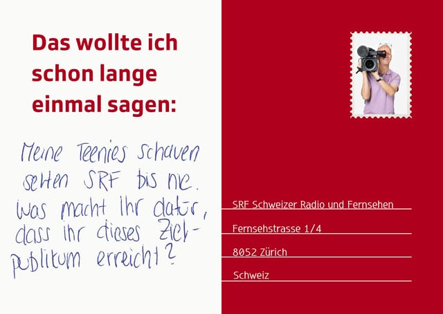 beschriftete Postkarte