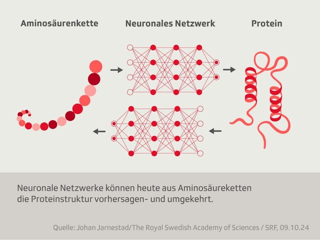 Diagramm zur Proteinstrukturvorhersage mit neuronalen Netzwerken.