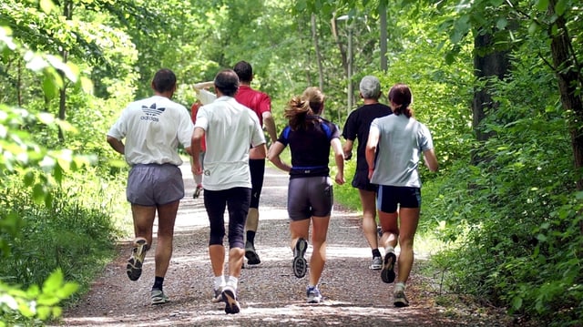 Gruppe mit Joggerinnen und Joggern