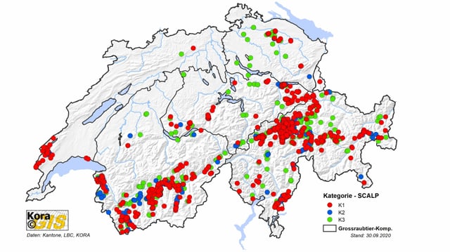 Karte Wolfsbestand