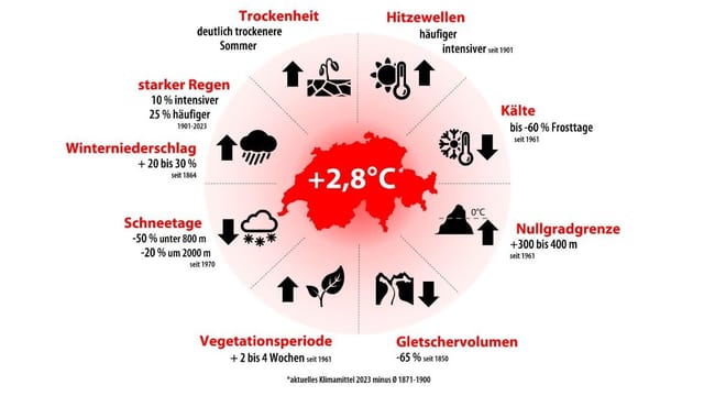 Eine Grafik zeigt u.a. die Nullgradgrenze.