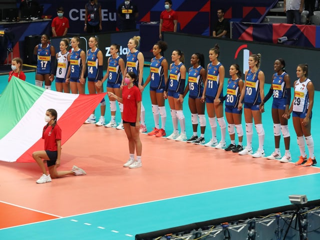 Italiens Volleyballerinnen an der EM 2021.