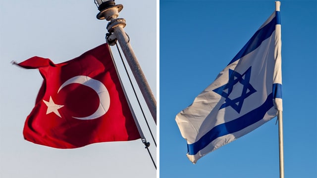 Flaggen von Türkei und Israel