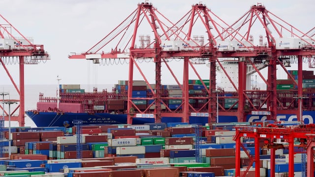 Containers in the Chinese deep-sea port of Yangshan