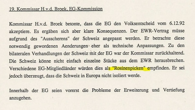 Protokoll der Treffen am Wef aus dem Bundesarchiv vom 2. Februar 1993