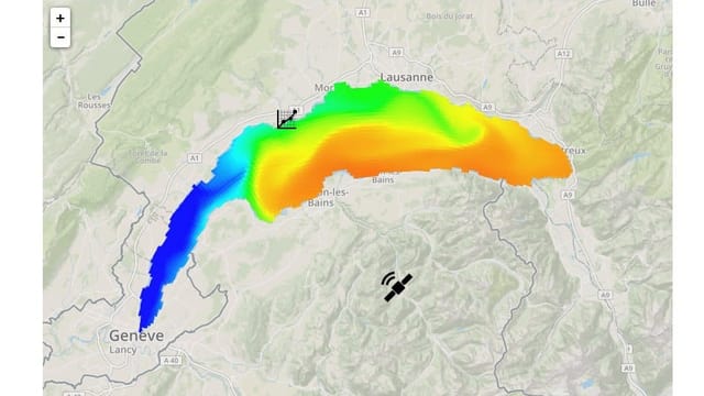 Temperaturkarte des Genfersees.