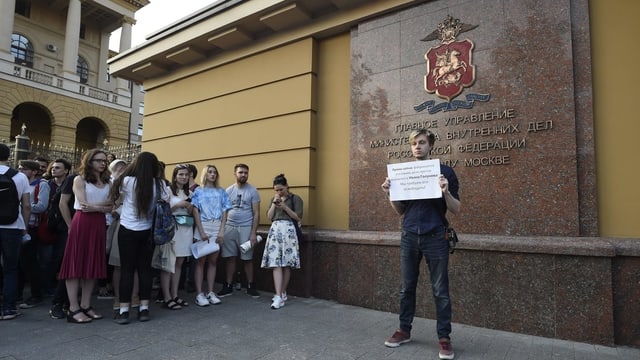 Protestierende in Moskau