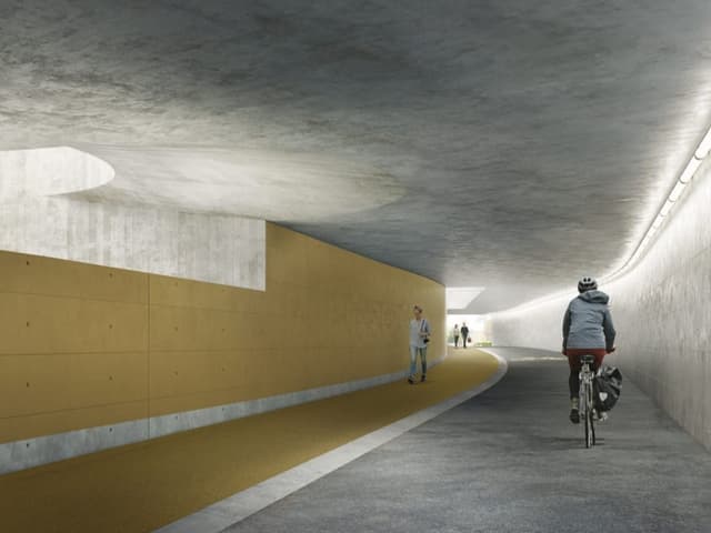 In St. Gallen soll unter der stark befahrenen St. Leonhard-Strasse ein Fussgänger- und Velotunnel entstehen.