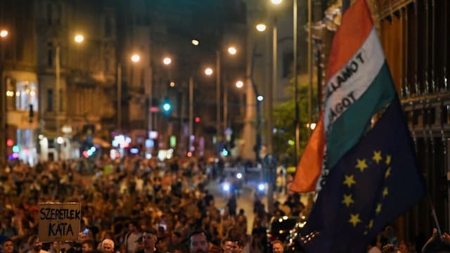 Demonstranten in Budapest