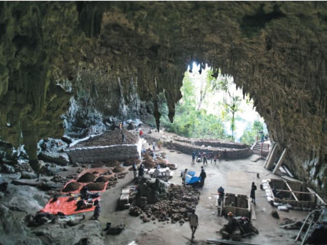 Arbeiten in einer Höhle