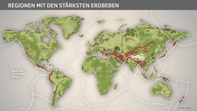 Weltkarte mit den Regionen der stärksten Regionen