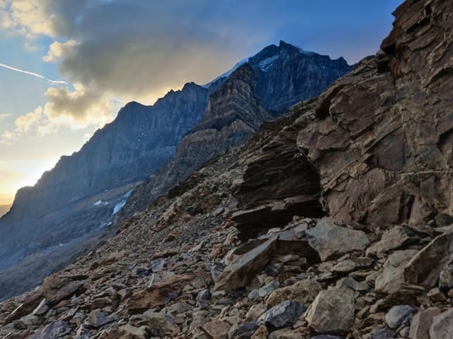 Geröll am Berg.