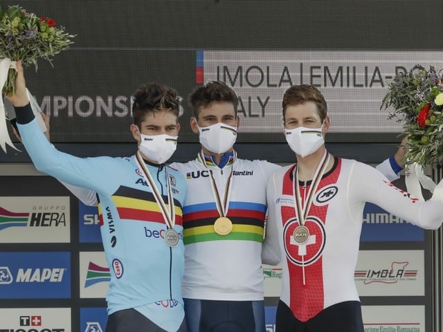 Stefan Küng, Filippo Ganna and Wout van Aert