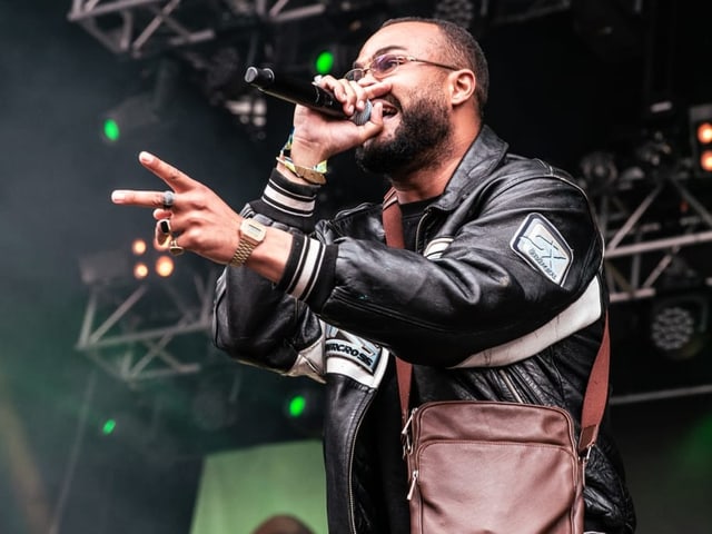 Der Berner Rapper Nativ am Openair Gampel