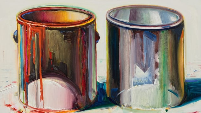 Zwei bunte Farbeimer gemalt von Wayne Thiebaud