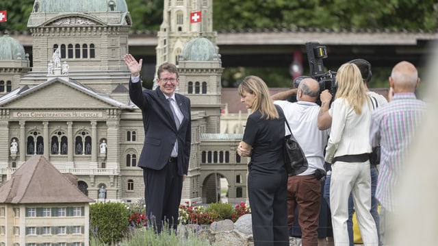 Bundesrat Albert Rösti im Swissminiatur in Melide TI